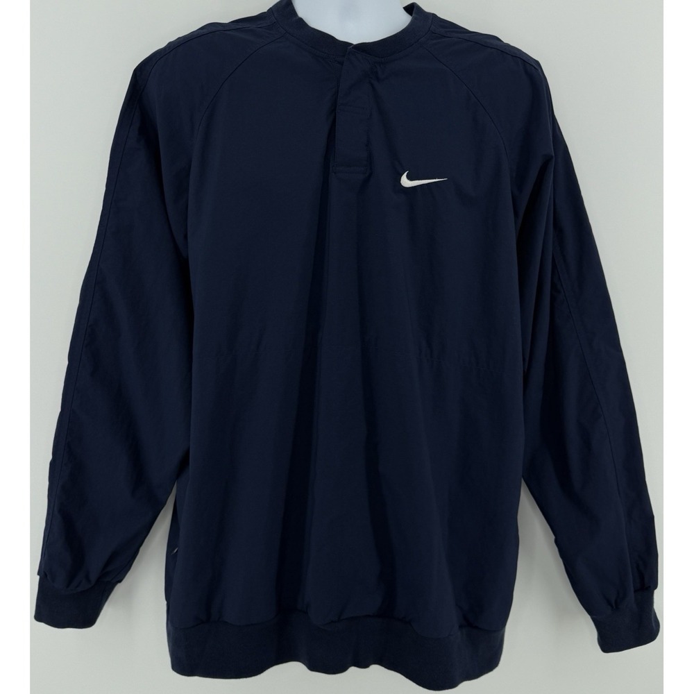 Nike Golf Pullover Jacket Men L Blue Snap Neck Windbreaker Water Resistant - Picture 2 of 11